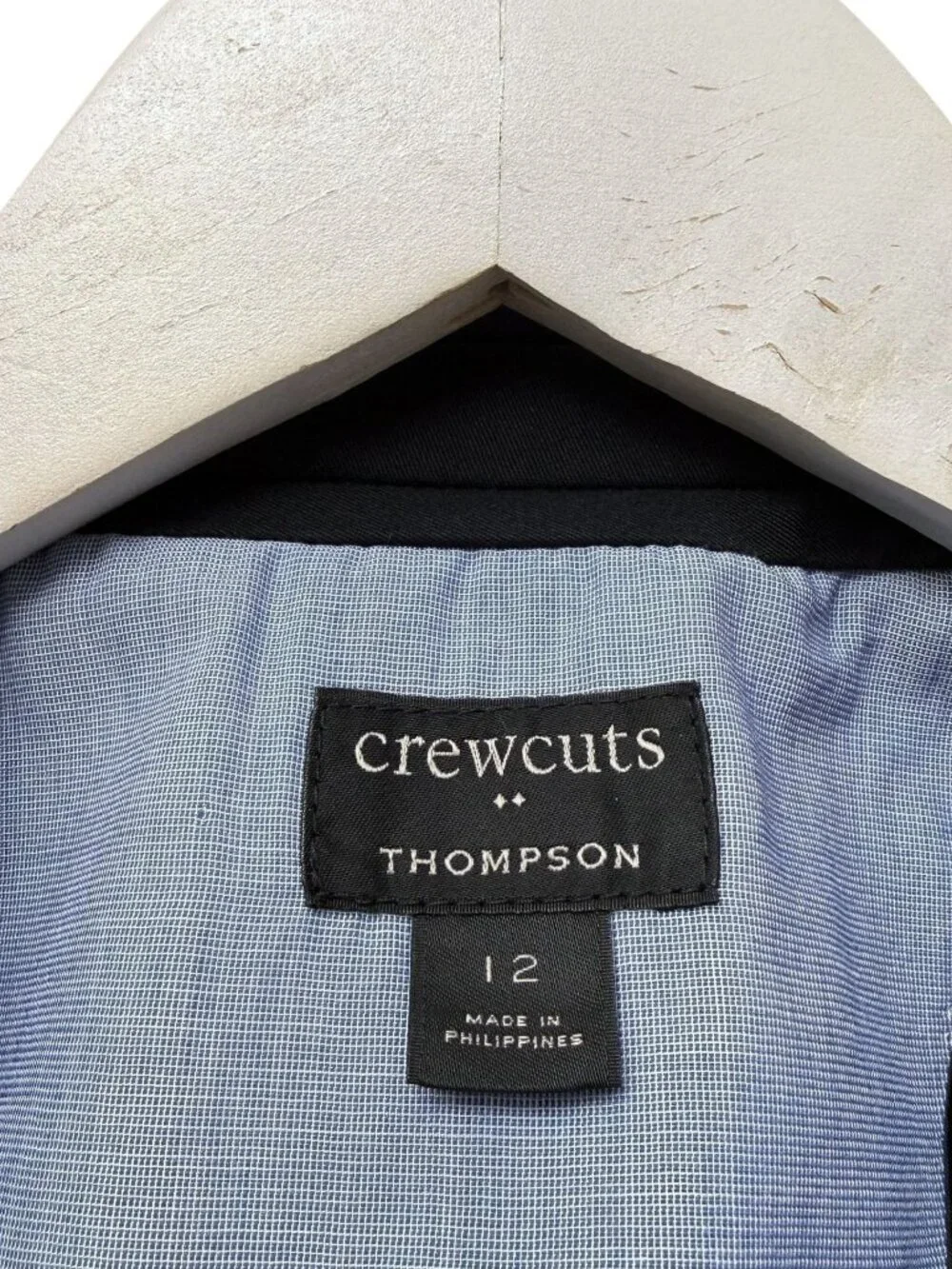 CREWCUTS Thompson Blazer Boys 12 Black Cotton Suit Jacket Formal School
